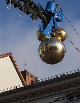 Christmas ornament on the street in Potsdam, Germany