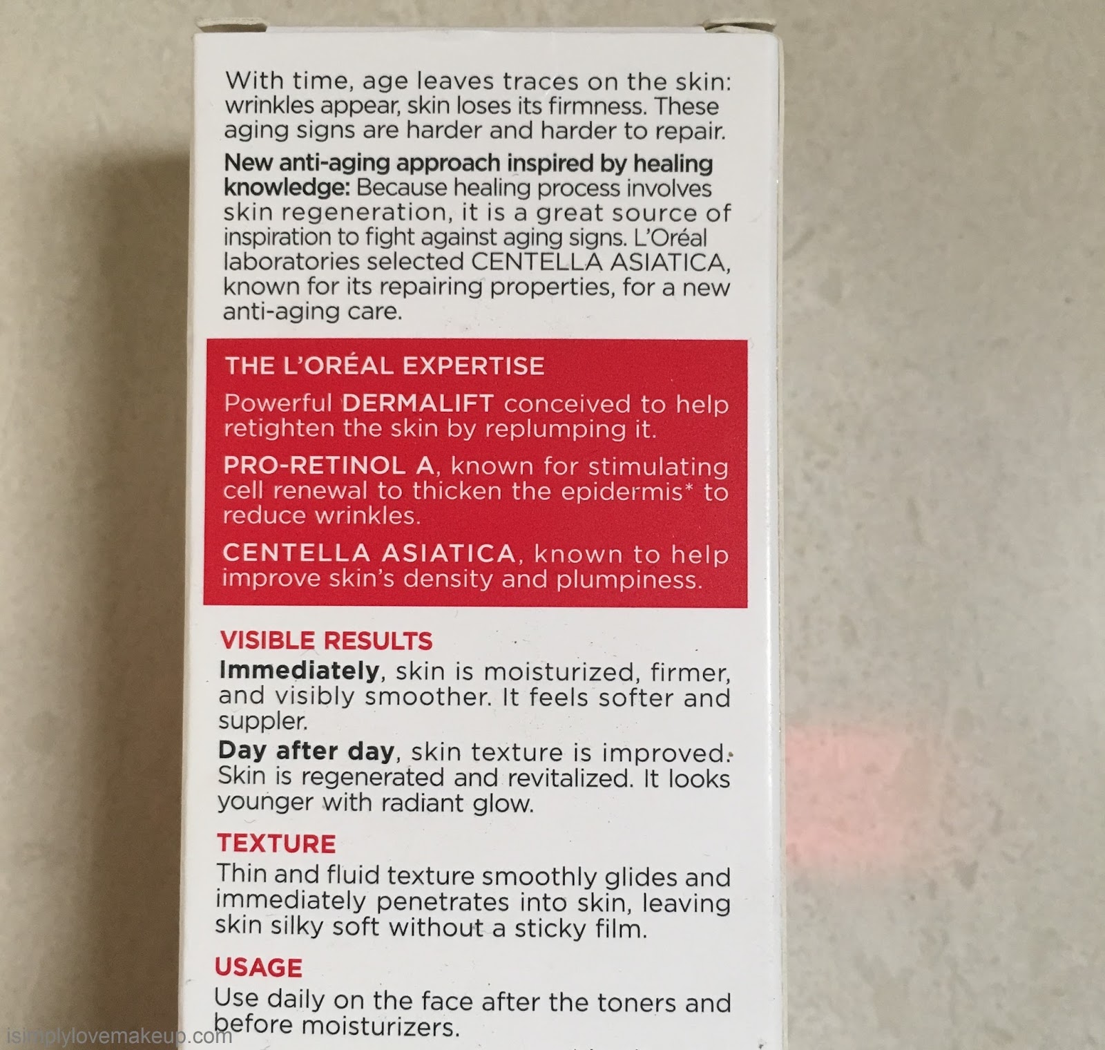 loreal revitalift ingredients