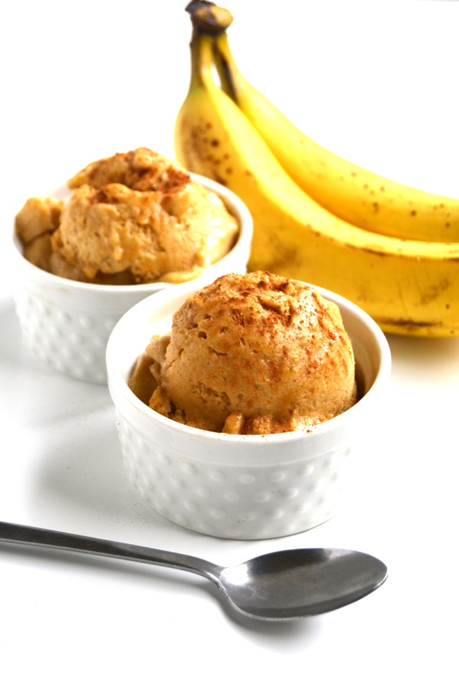Pumpkin Spice Ice Cream has 6 simple ingredients, is much healthier than typical ice cream and takes 5 minutes to make! Nutrient packed with bananas, real pumpkin and protein! www.nutritionistreviews.com