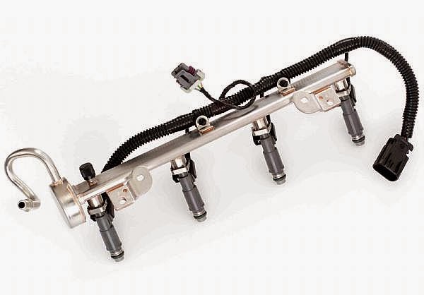Lunar auto engine diagnostics: A typical fuel rail and its injectors