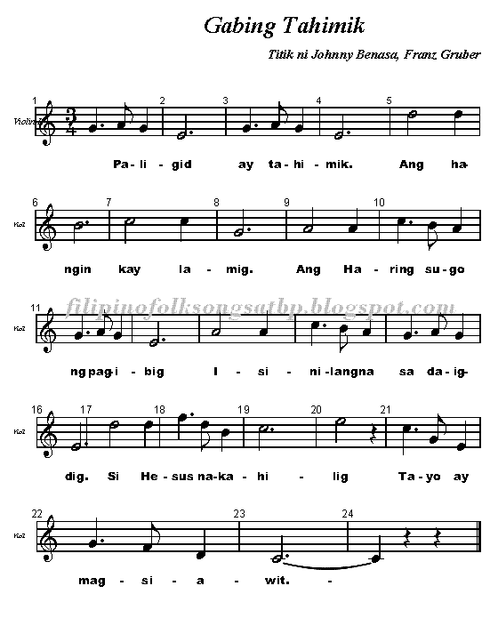 Filipino Folk Songs Lyrics