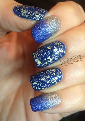 ehmkay nails: Blue and Silver for Chanukah featuring OPI Pure 24K White ...