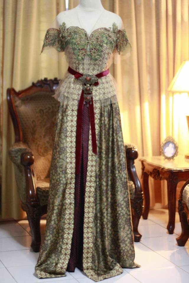 Top Inspirasi 45+ Model Gaun Kebaya Campur Batik