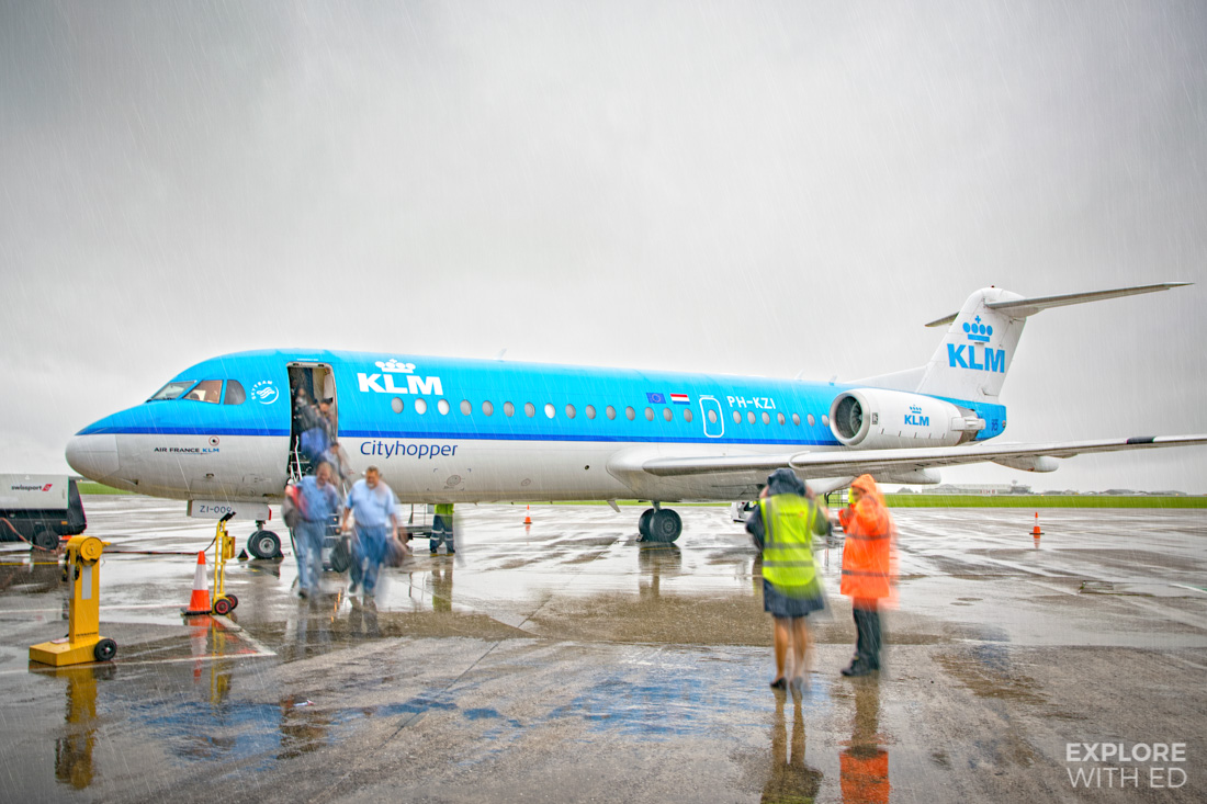 KLM Cityhopper arriving in Cardiff Airport