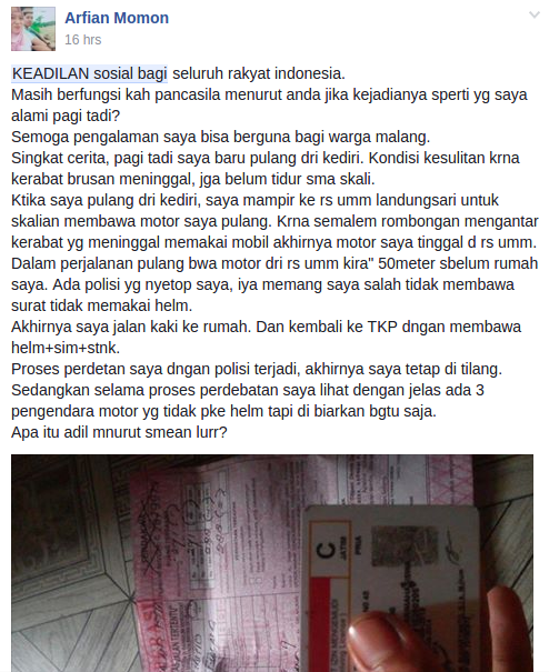 Unik! Tak Pakai Helm, Tak Bawa Surat Kendaraan bahkan SIM, Orang ini Tak Terima Karena Ditilang Polantas Unik! Tak Pakai Helm, Tak Bawa Surat Kendaraan bahkan SIM, Orang ini Tak Terima Karena Ditilang Polantas