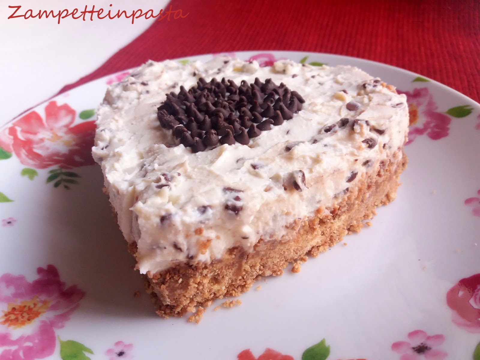CHEESECAKE CON RICOTTA E GOCCE DI CIOCCOLATO ZAMPETTE IN PASTA