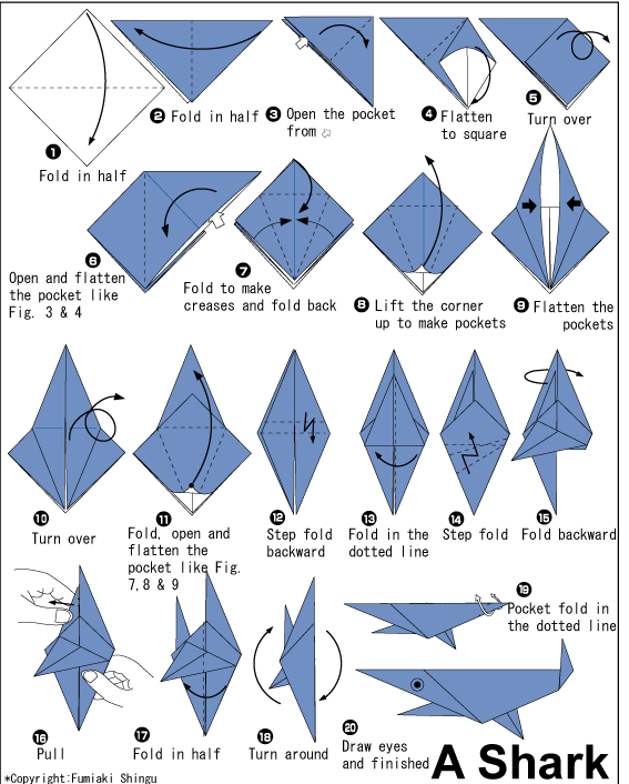Shark - Easy Origami instructions For Kids Shark - Easy Origami instructions For Kids
