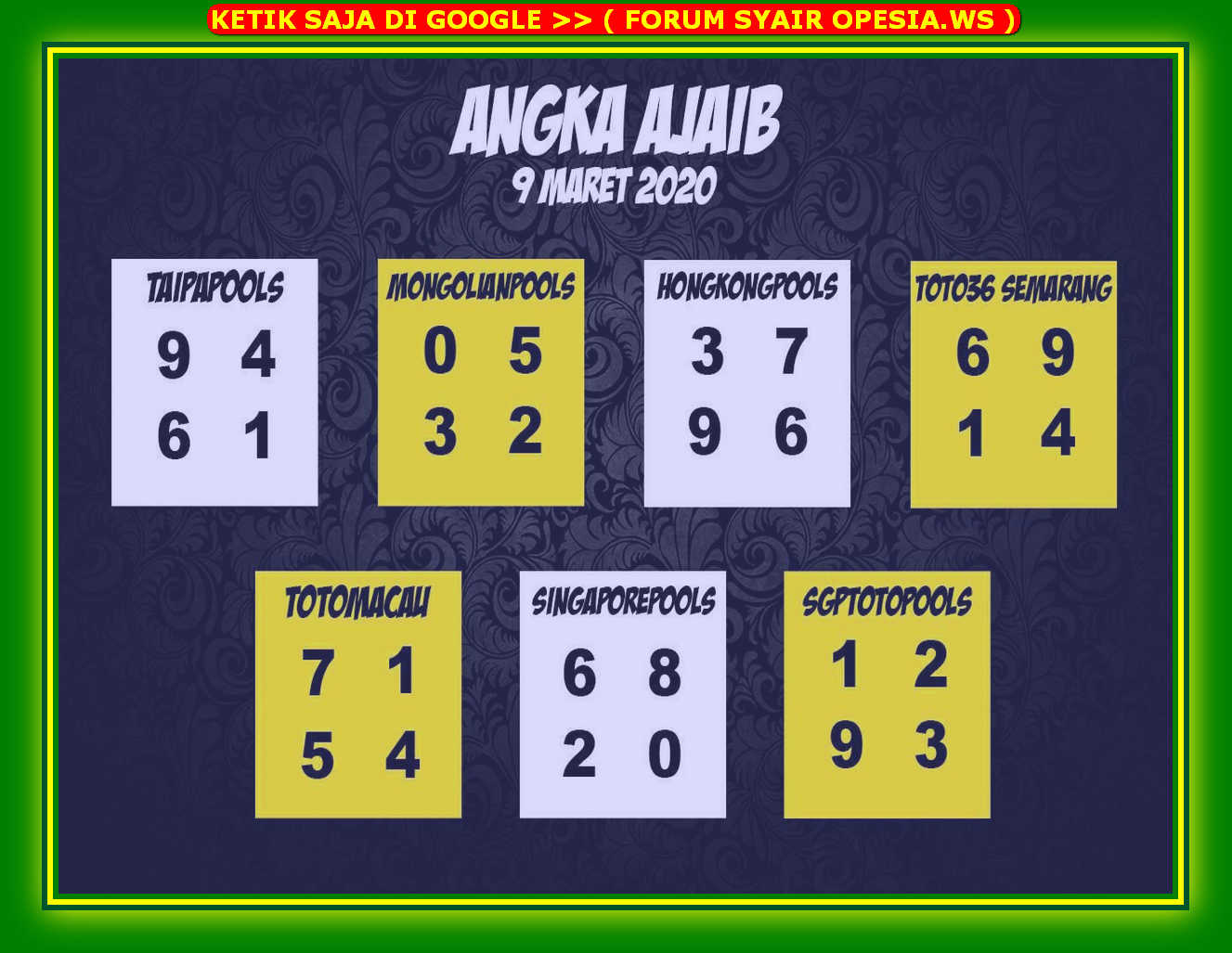 1 New Message Kode Syair Singapore 9 Maret 2020 Forum Syair Togel Hongkong Singapura Sydney