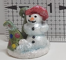 Snow Person - hand sculpted clay