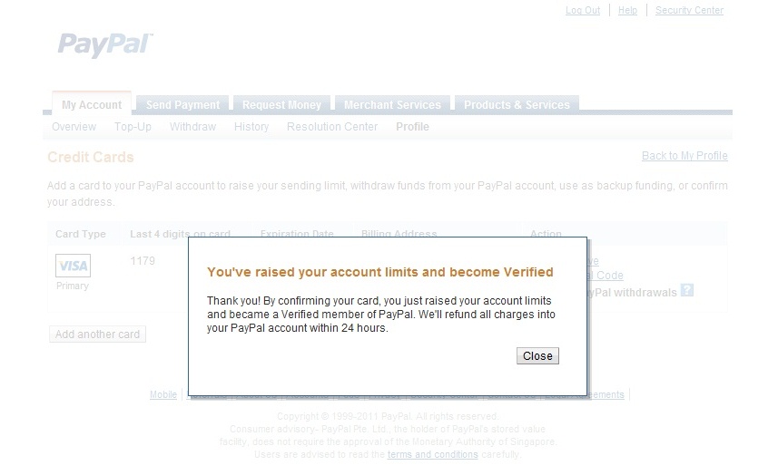 Verified Paypal Guna Maybank Visa Debit Asyraf