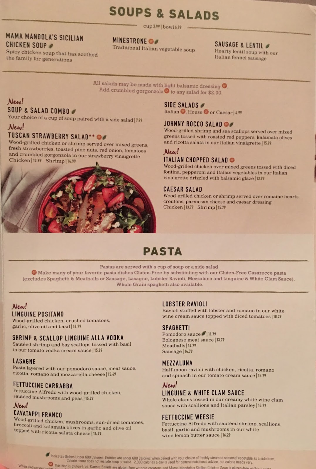 With Prices Carrabba's Menu Near Me Menu Carrabba's