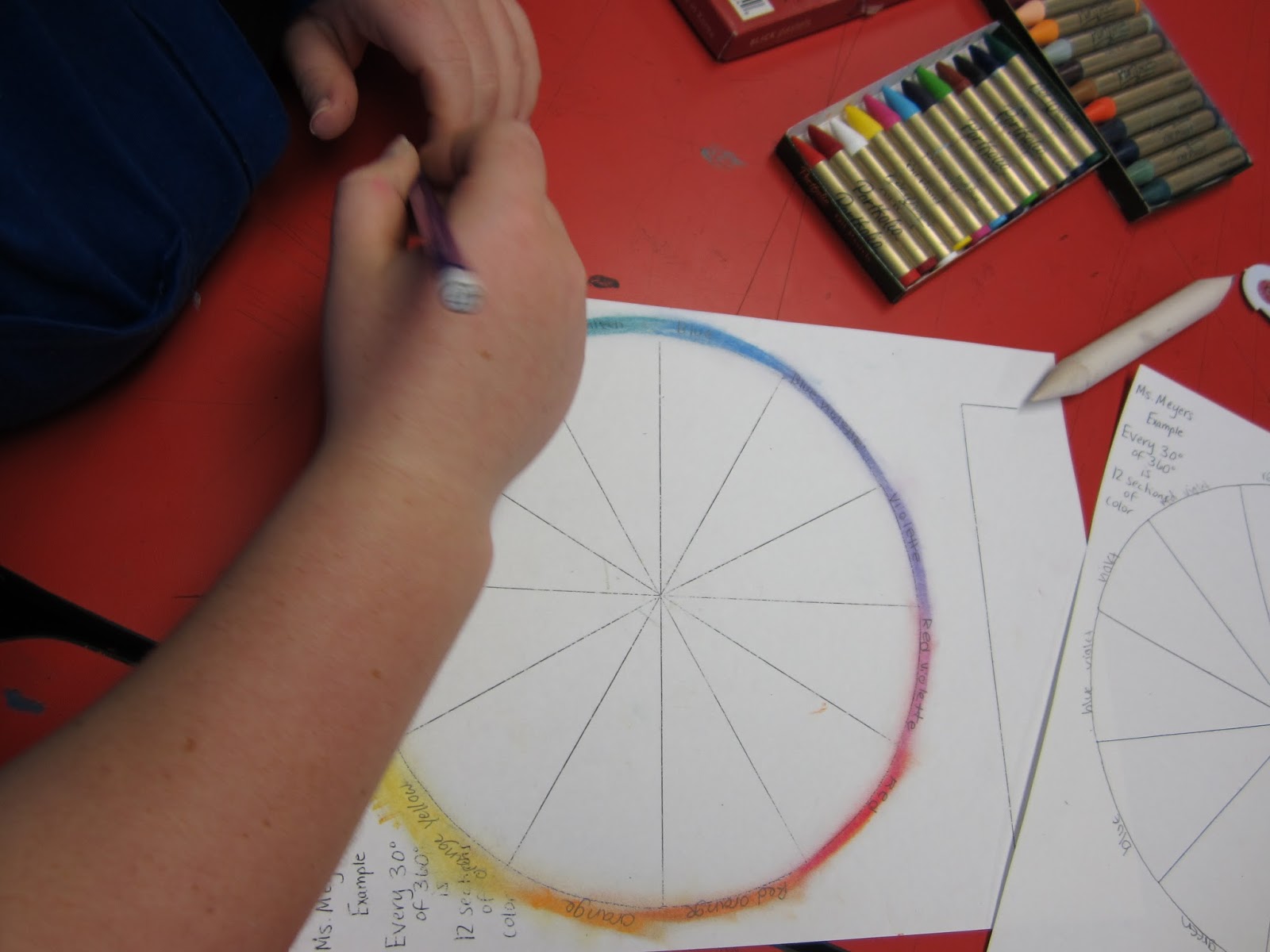 PCCS Art Chalk pastel and oil pastel color wheels
