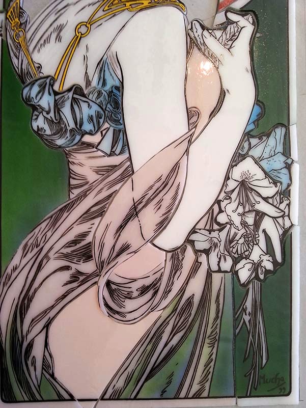 Vis-à-Vis , stained glass artworks and more: エナメル絵付けのステンドグラス Mucha
