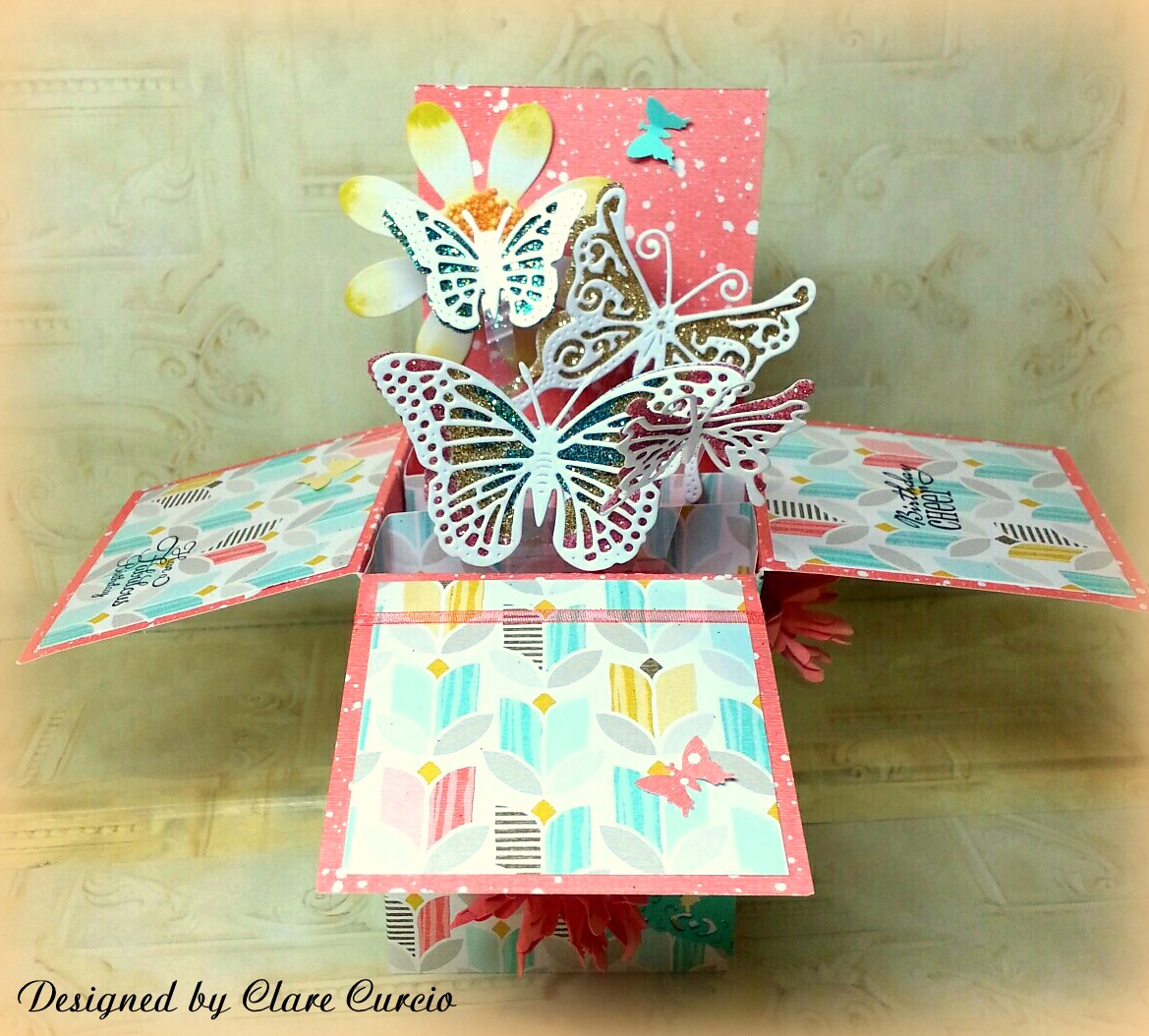 Clare's Paper Works Happy Birthday Popup Box Card