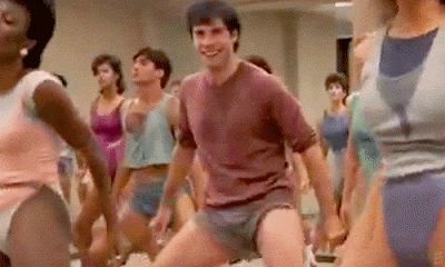 Perfect 1985 movie gif thrusting exercise John Travolta