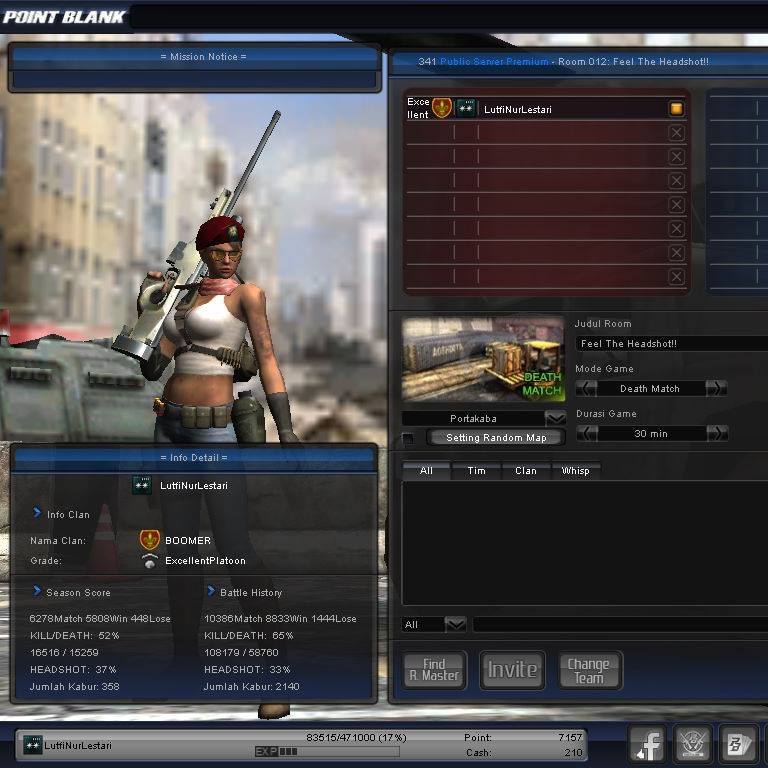 jual akun id poinblank garena..mau pensiun pangkat duren 3