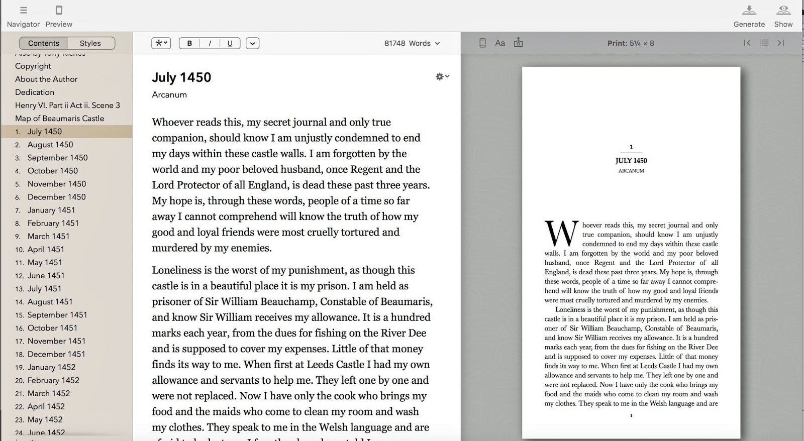 Vellum makes tricky tasks such as handling images and layout of poetry