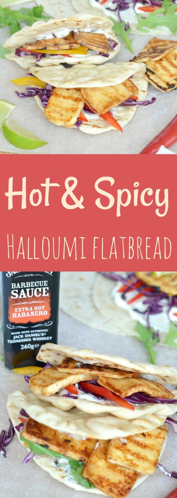 Hot & Spicy Halloumi & Salad filled Flatbread