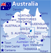 Concise map of Australia