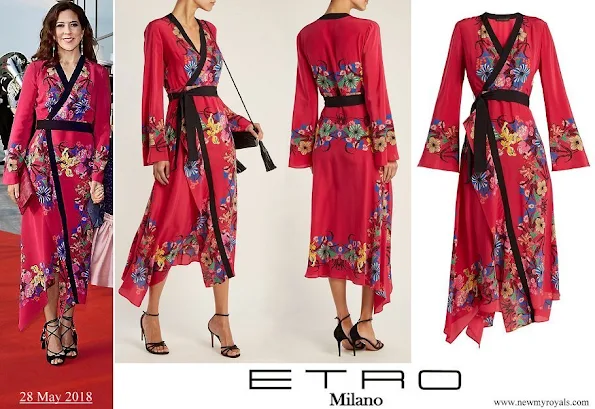 Crown Princess Mary wore ETRO fluorite printed silk-chiffon dress