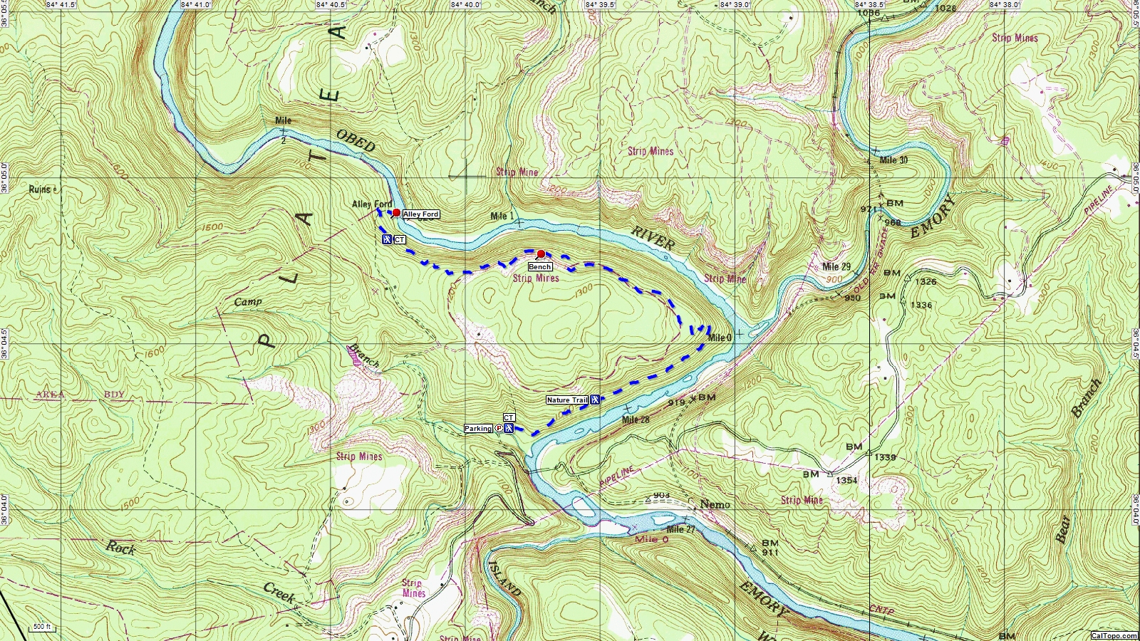 American Travel Journal Rock Creek to Alley Ford Cumberland Trail State Park and Obed