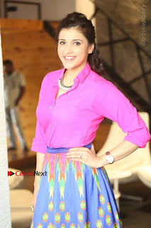 Actress Mannar Chopra in Pink Top and Blue Skirt at Rogue movie Interview  0007