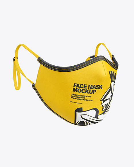 Download Gas Mask Mockup Half Side View PSD Mockup Templates