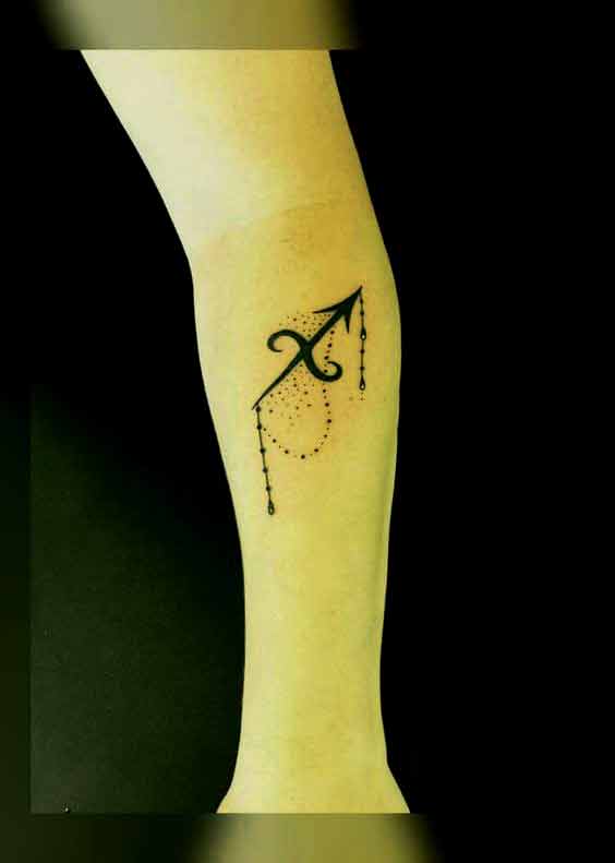 Unique Sagittarius zodiac symbol tattoo design