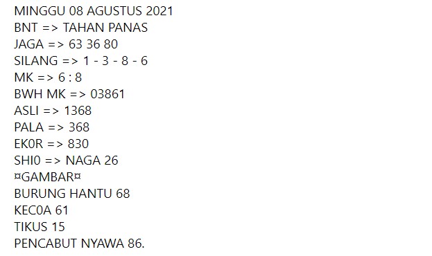 Syair Togel Sgp 8 Agustus 2021 Forum Syair Asiktoto