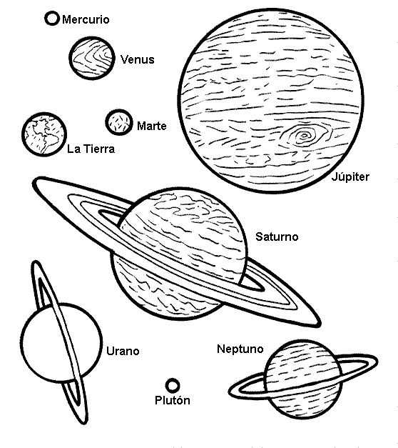El Sistema Solar - Dibujos para colorear. - Ciclo Escolar