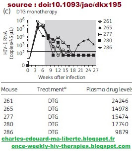 Wainberg souris mouse hiv dtg dolutegravir monotherapy