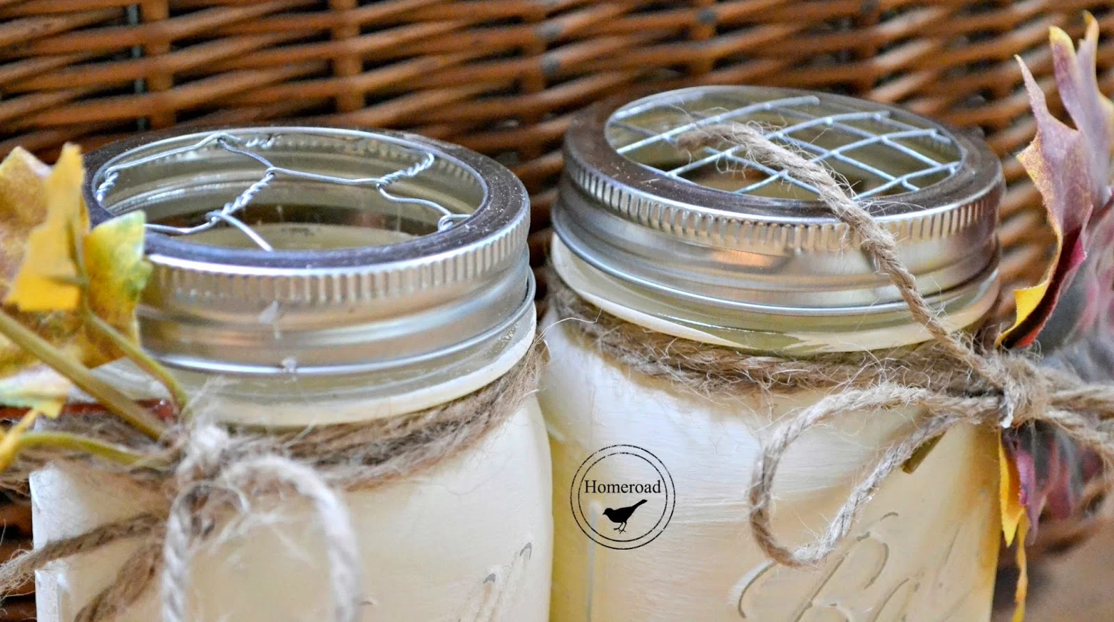 Mason jar tops with flower frog tops