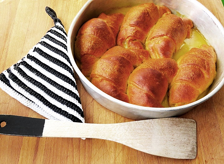 Apfelcroissants aus der Pfanne - Äpfel im Schlafrock - diy vonKarin - Rezept gebackene Apfelcroissants in der Pfanne