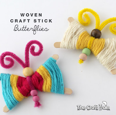 woven craft stick butterflies