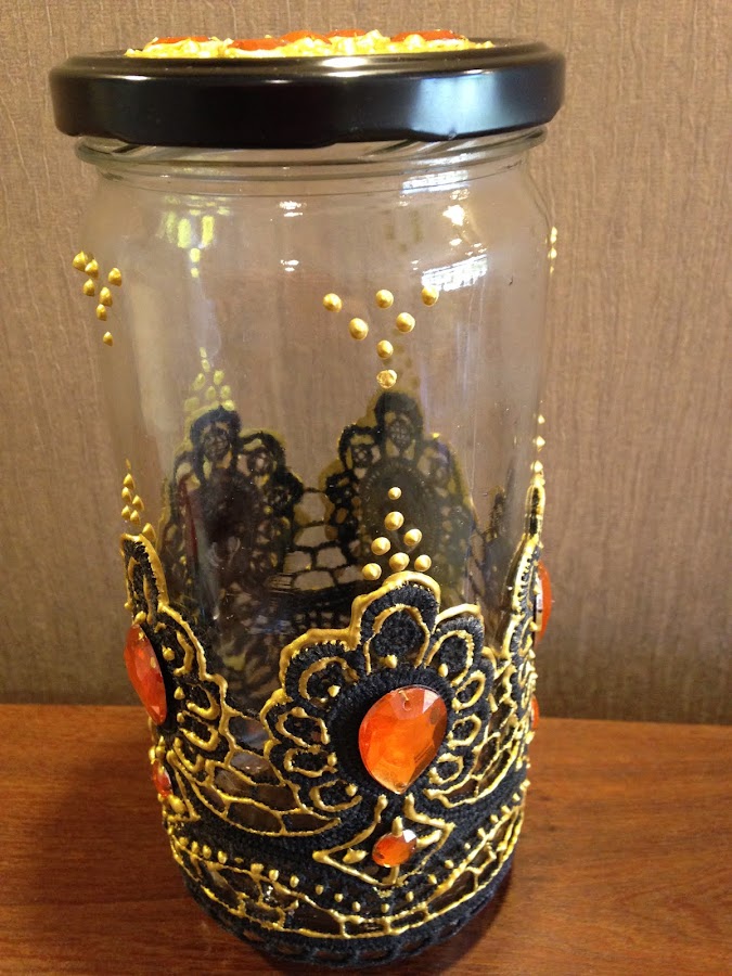 Decoración de frasco de vidrio estilo marroquí | Manualidades