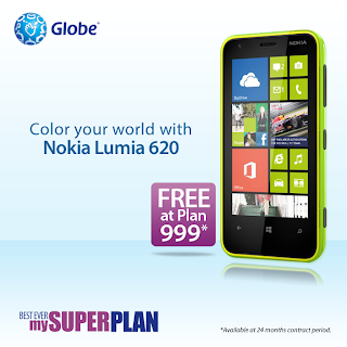 Globe brings Nokia Lumia 620 on their Postpaid Plan 999 Globe brings Nokia Lumia 620 on their Postpaid Plan 999