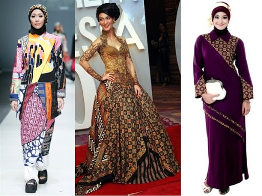 dress batik modern kombinasi dress batik modern kombinasi