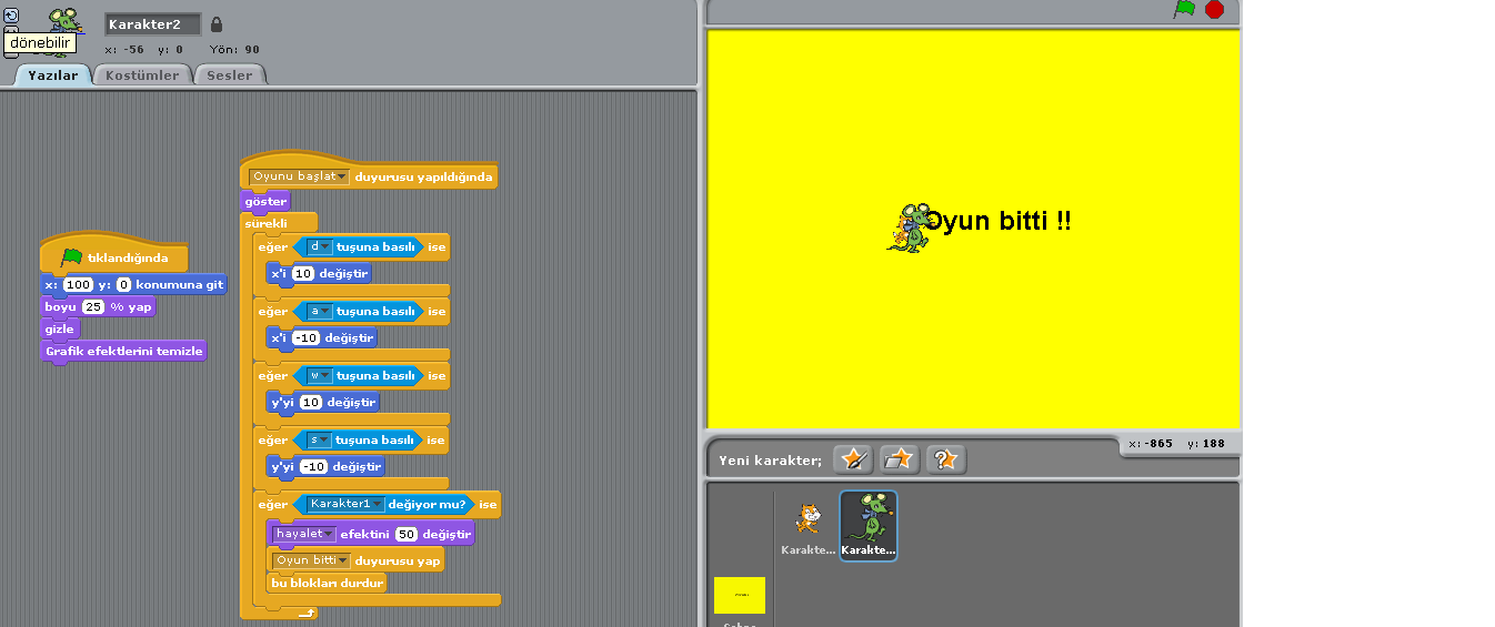 çekirdeksizüzüm Scratch Uygulaması Kedi Fare Oyunu