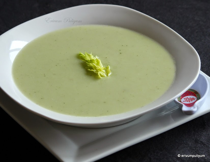 Erivum Puliyum Cream of Celery Soup Veg Soup Recipes(No Cream)
