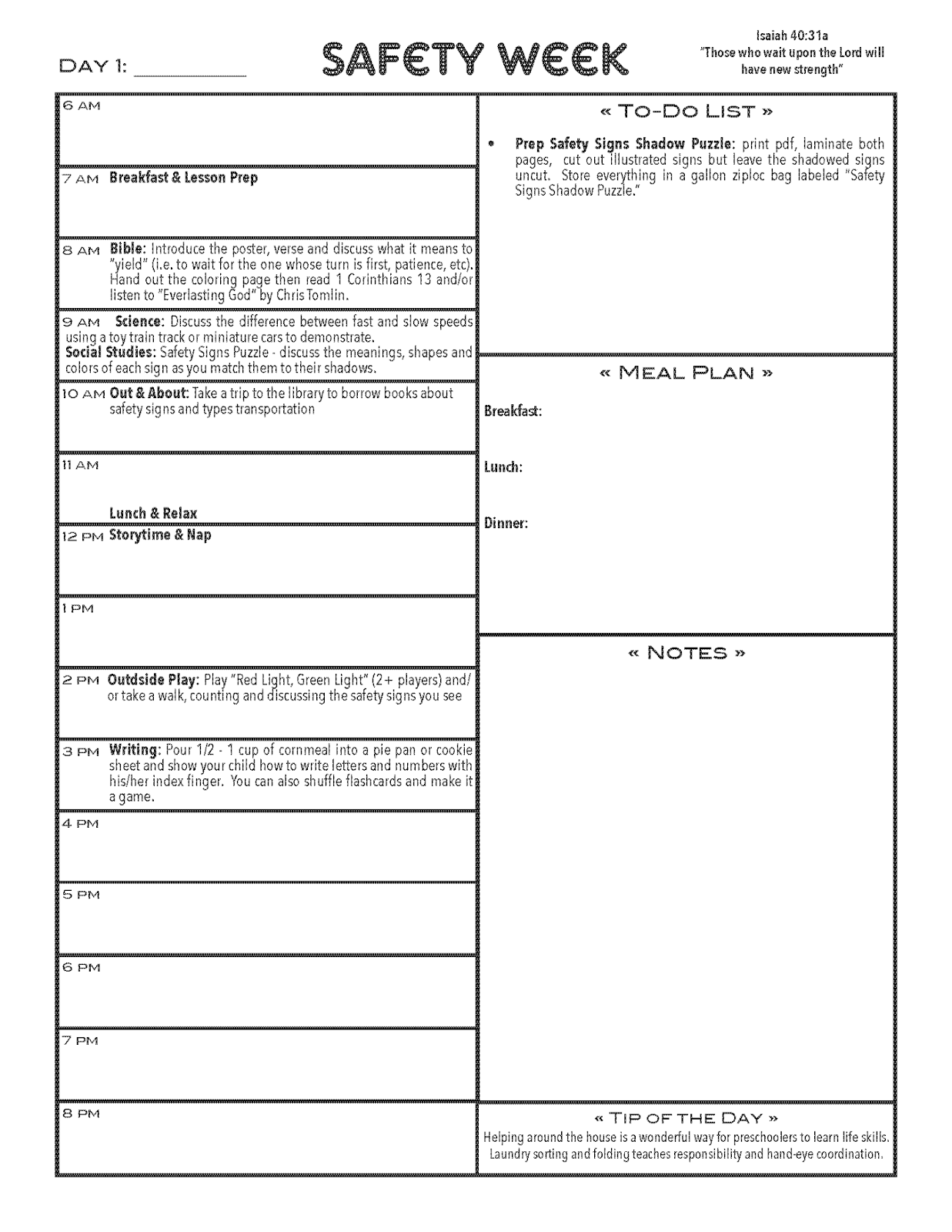 Lampara Designs: Safety Week Unit: Free printables and lesson plan