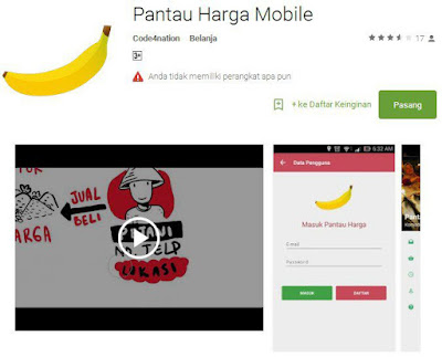 Aplikasi Pantau Harga di GooglePlayStore