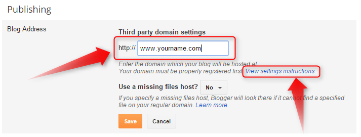 Custom Domain in Blogger