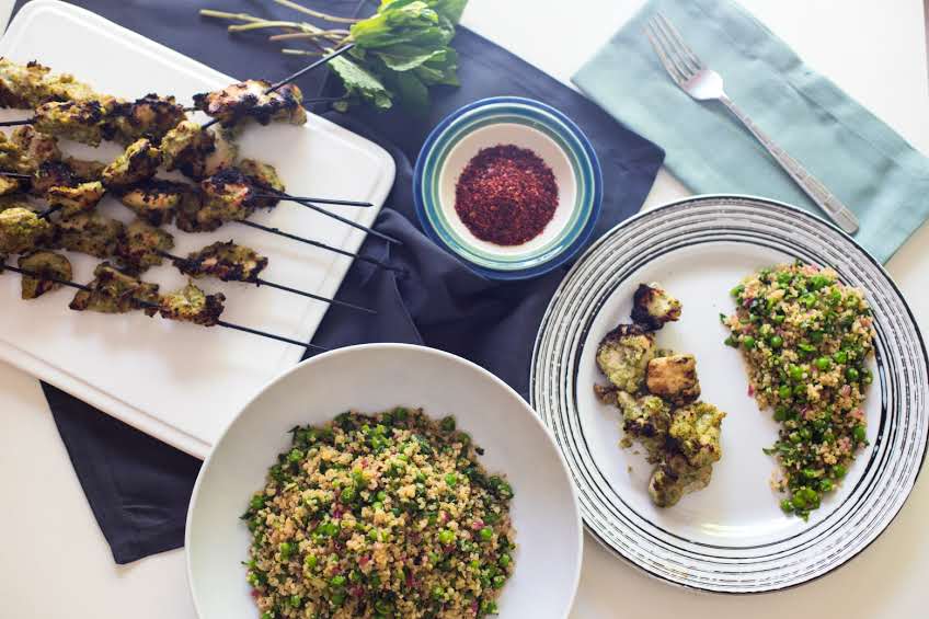 Parsley Chicken Kabab & Quinoa Tabbouleh