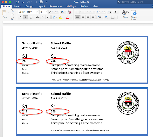 The Secret To Creating NUMBERED Raffle Tickets In Word