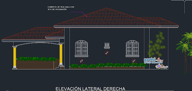 Drawing family house in AutoCAD 
