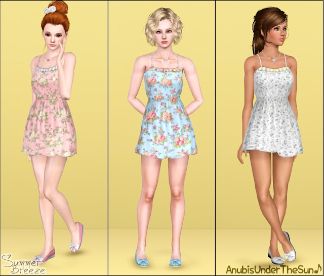 Anubis - Sims Stuff: Summer Breeze Collection ~ Dress+Necklace+Flats ...