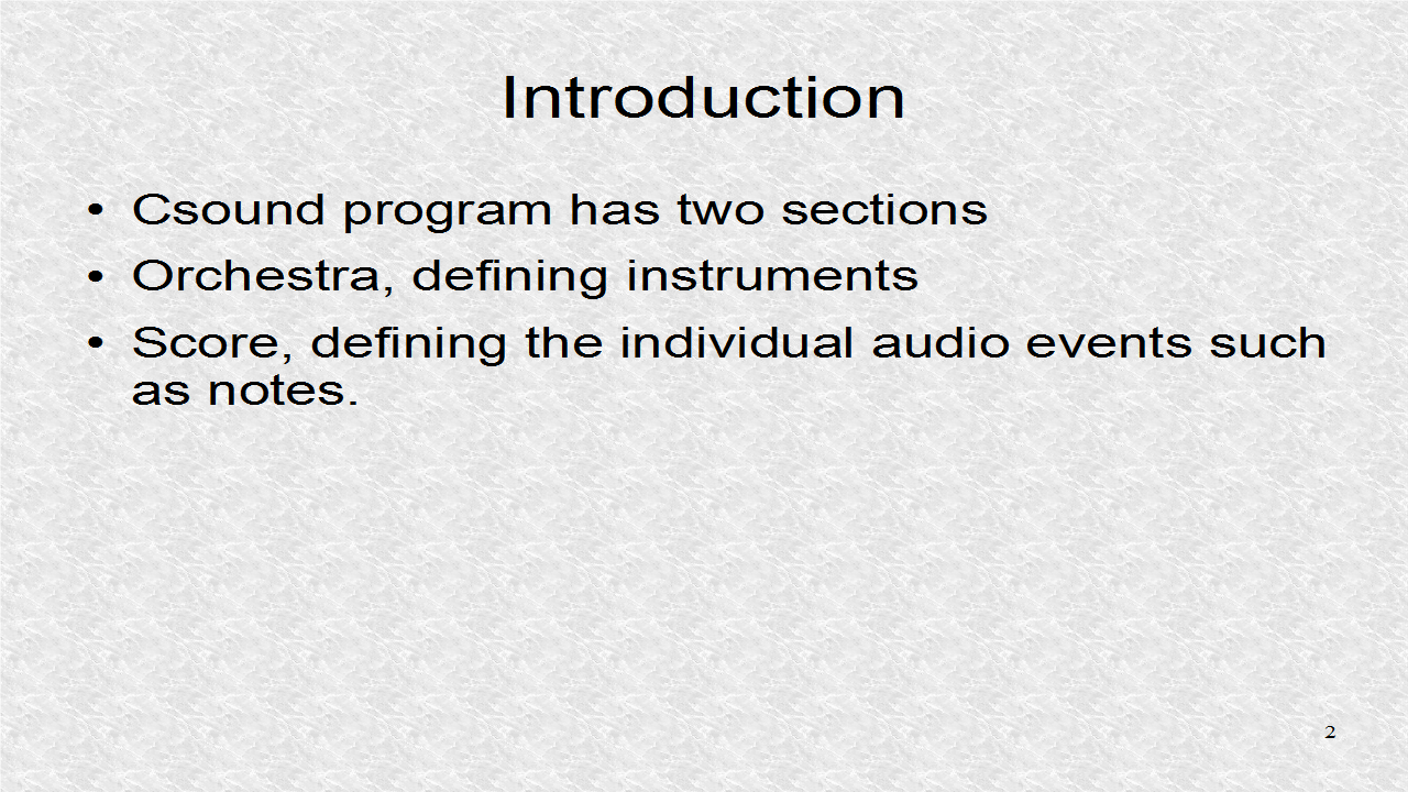 Audio Programming In Python: 15. Csound Introduction