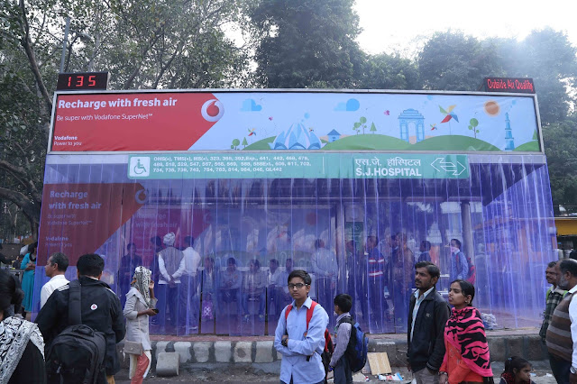 VODAFONE LAUNCHES AIR PURIFYING BUS SHELTER AT SAFDARJUNG #besuper 