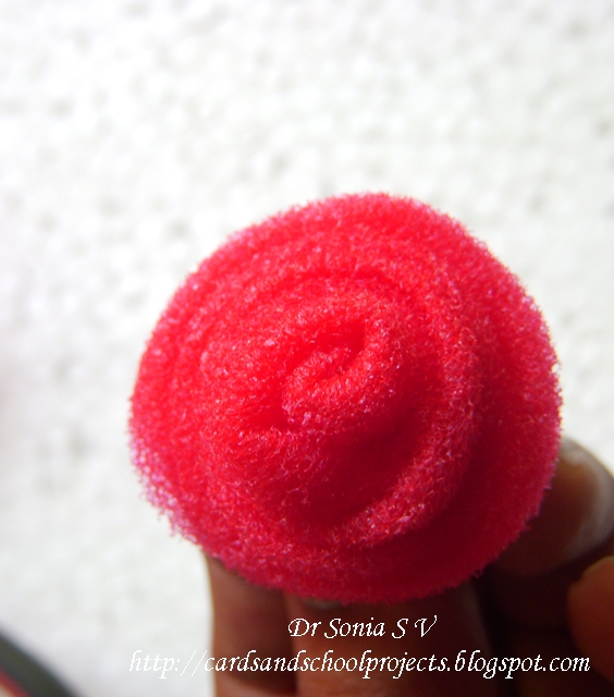 Cards ,Crafts ,Kids Projects How to make Sponge Rose Bud Flowers