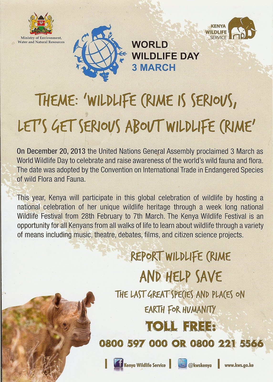 KENYA FORENSIC AND LABORATORY National Wildlife Festival